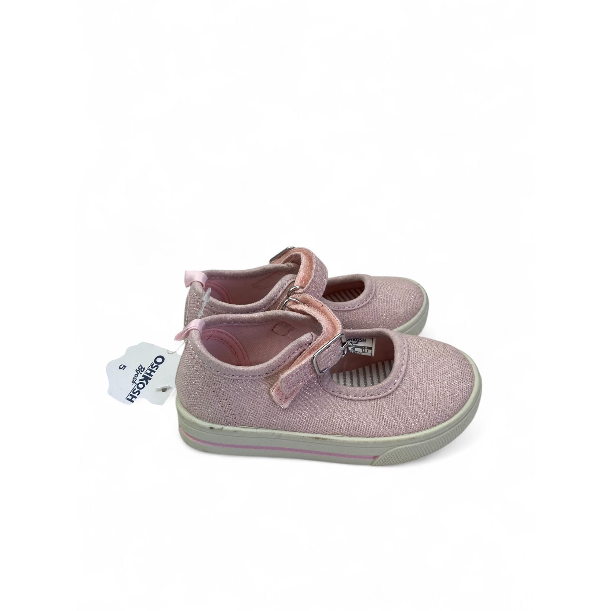 Size 5 - Light Pink Shimmer Mary Jane Canvas Shoe - OshKosh