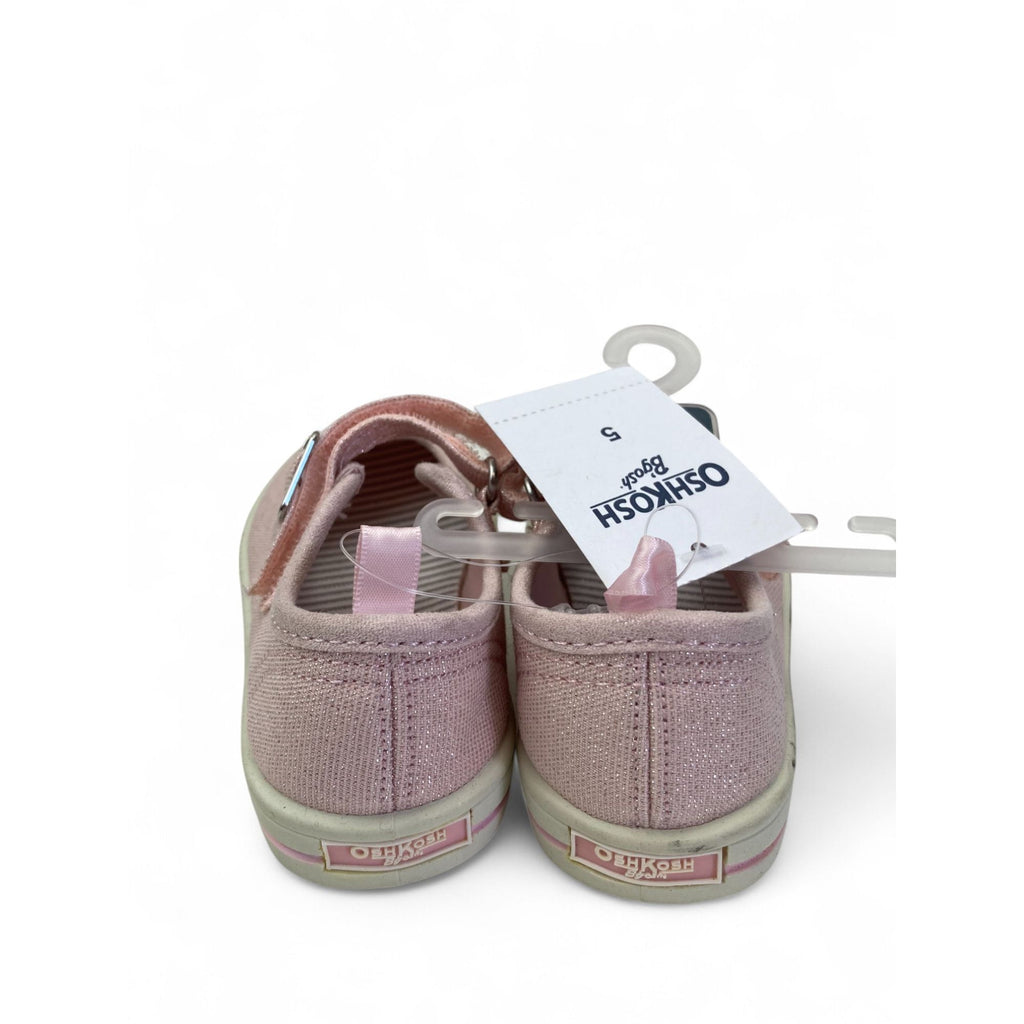 Size 5 - Light Pink Shimmer Mary Jane Canvas Shoe - OshKosh