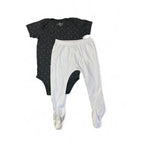 12-18M Grey Floral Romper & White Leggings - Real, Clicks