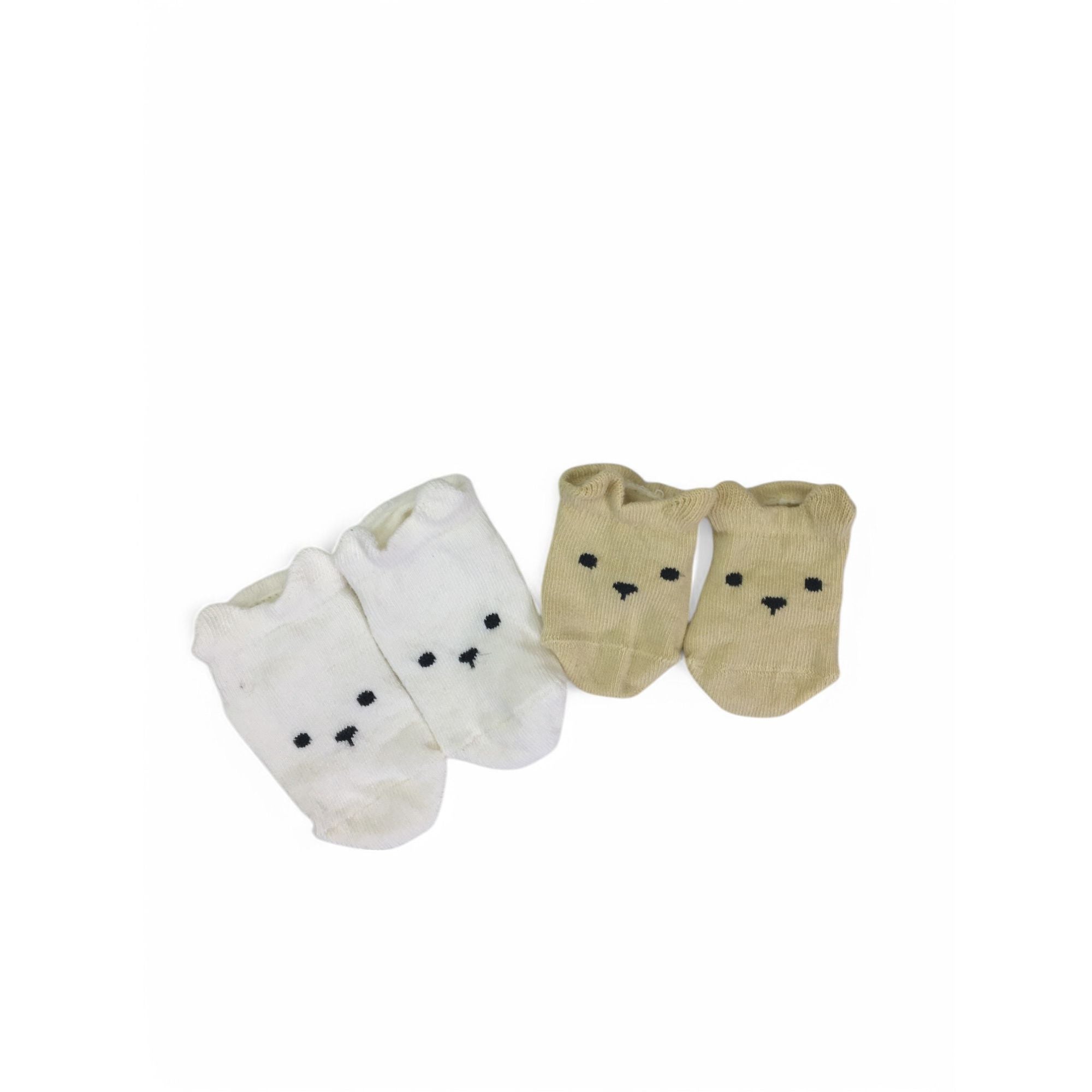 NB Light Yellow & Cream Cat Socks