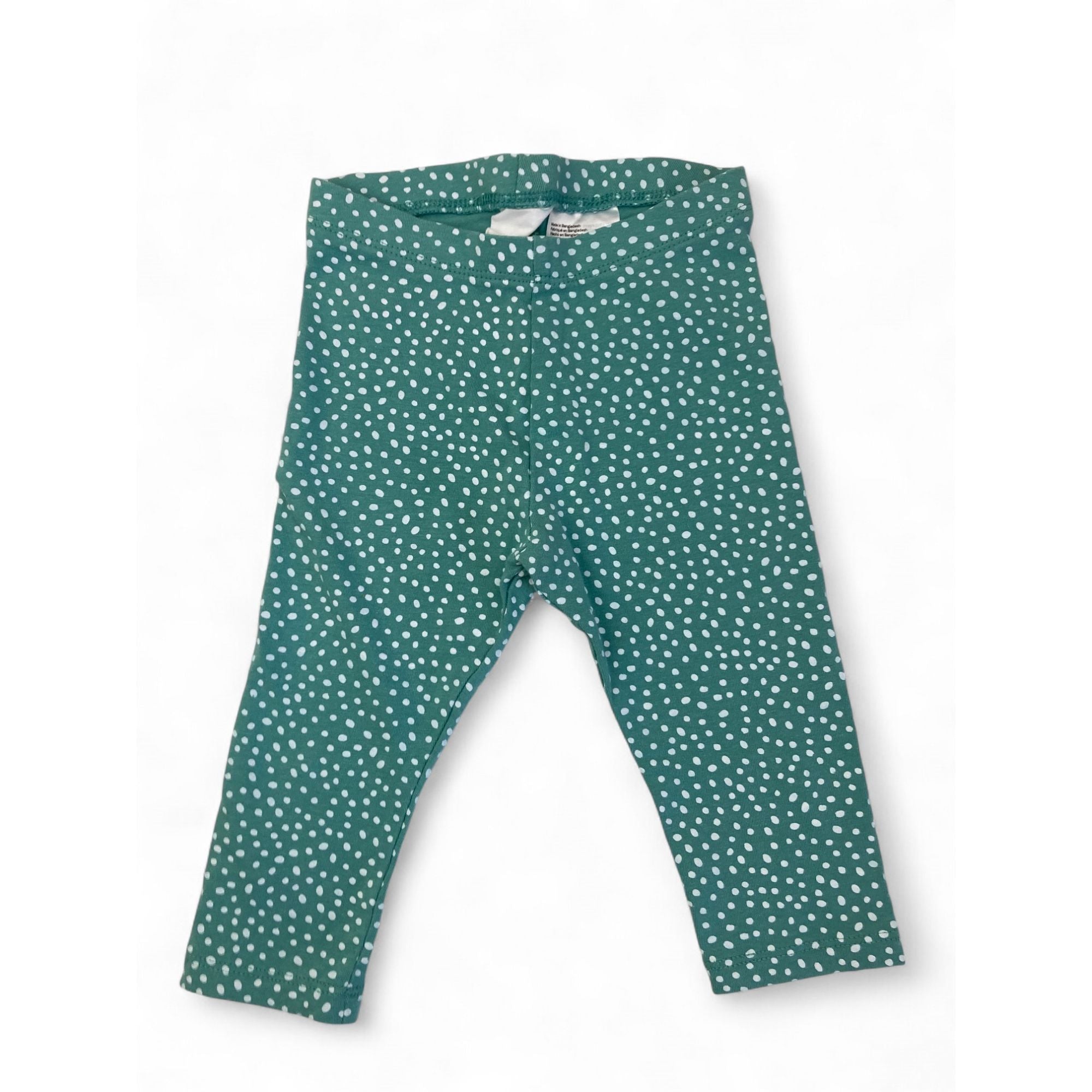 US 6-9M Teal & White Dotted Leggings - H&M