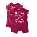 0-3M Magenta Set Of Two Rompers - Real