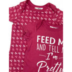 0-3M Magenta Set Of Two Rompers - Real