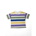 UK 6-9M Cream, Yellow, Purple & Green Stripe T Shirt - H&M