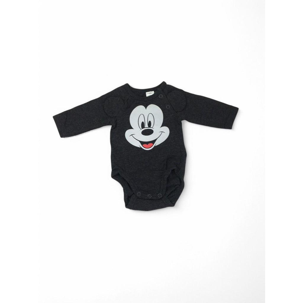 US 0-1M Dark Grey Mickey Bodysuit - H&M