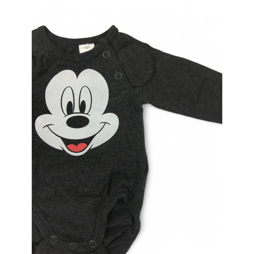 US 0-1M Dark Grey Mickey Bodysuit - H&M