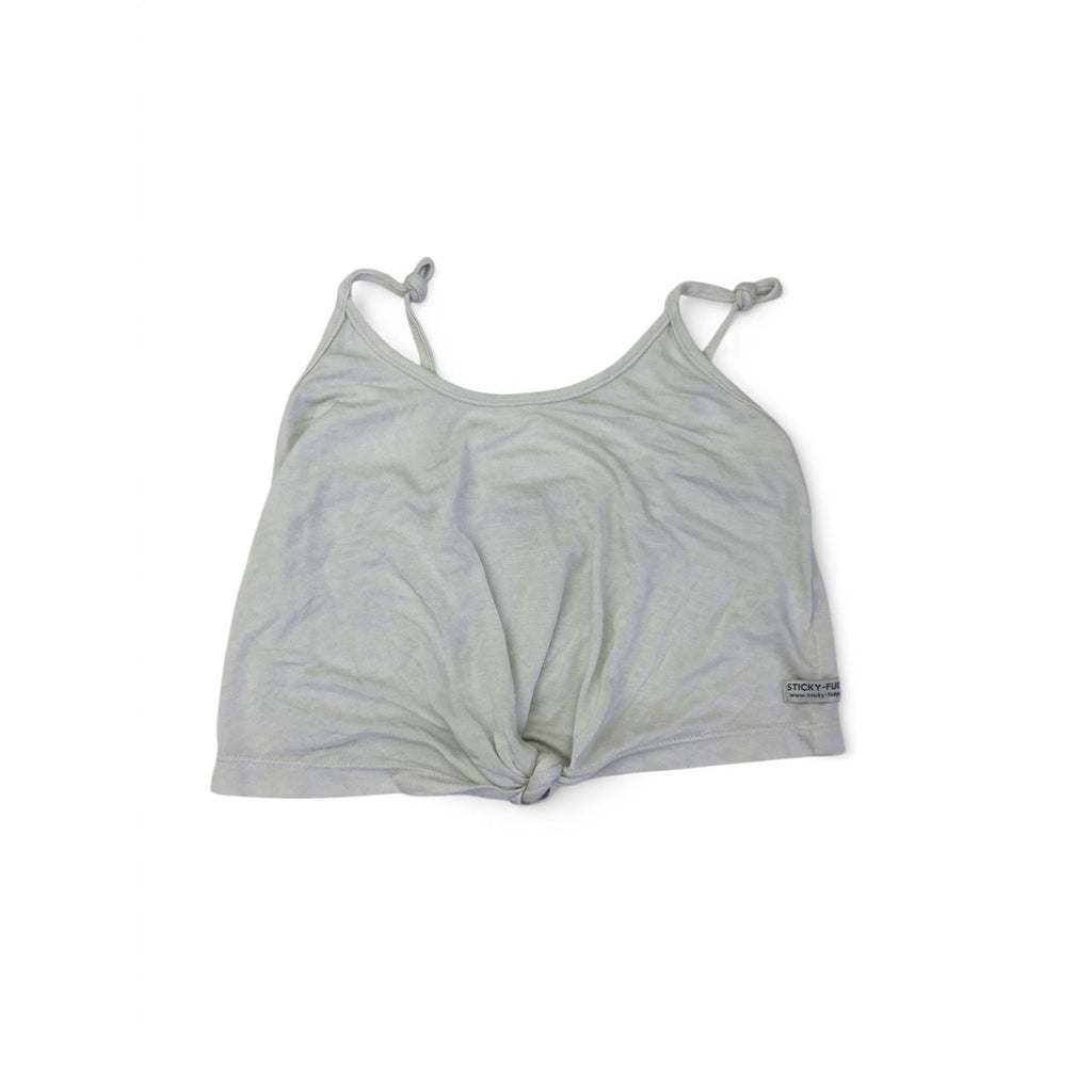 3-4Y Green-Blue Knot Front Cropped Strappy Top - Sticky Fudge