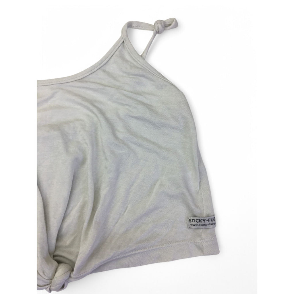 3-4Y Green-Blue Knot Front Cropped Strappy Top - Sticky Fudge