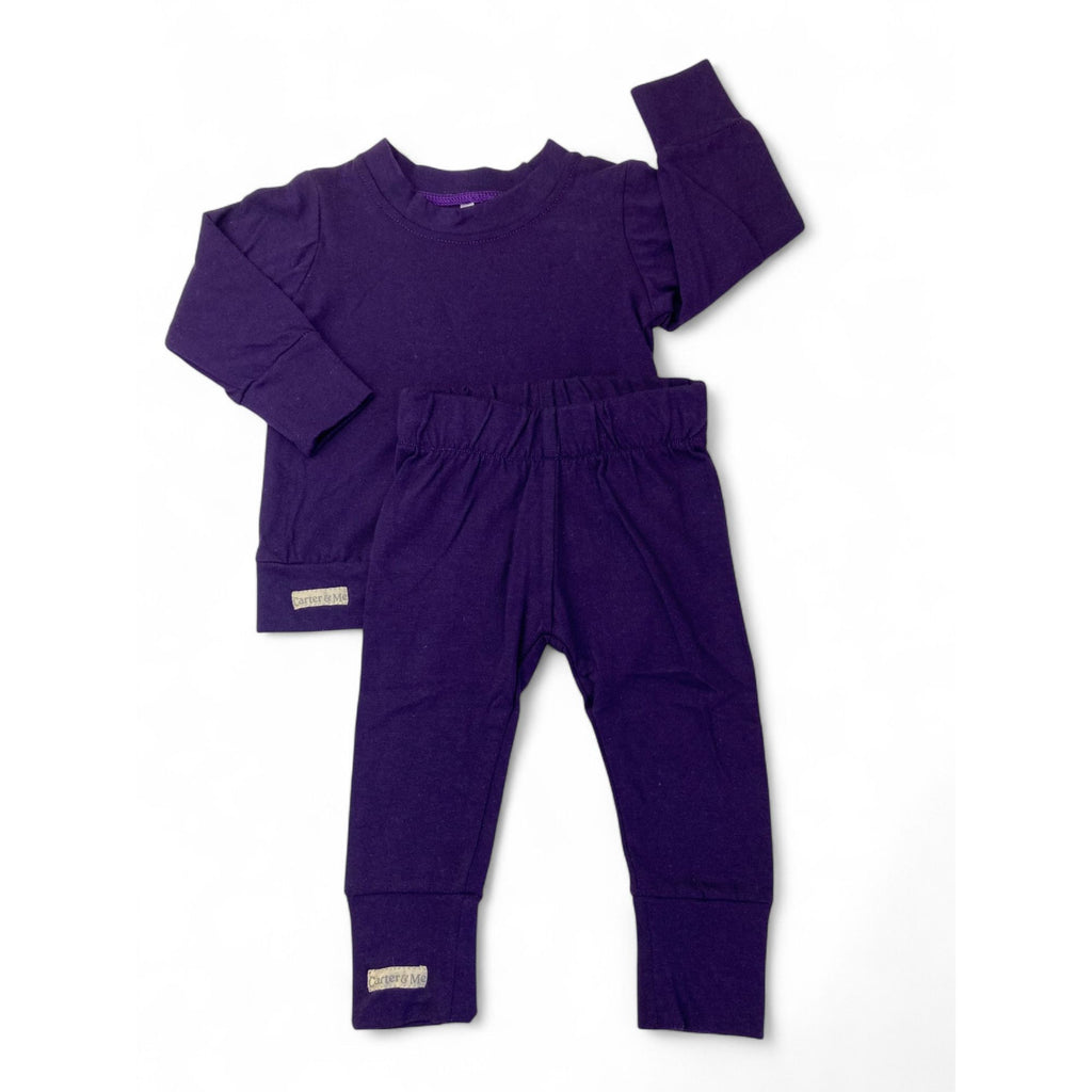 3-6M Purple Cotton Tracksuit Set - Carter & Me