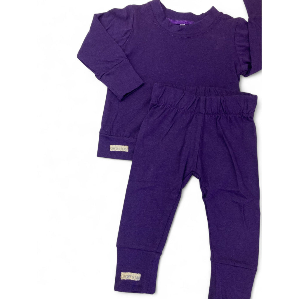 3-6M Purple Cotton Tracksuit Set - Carter & Me