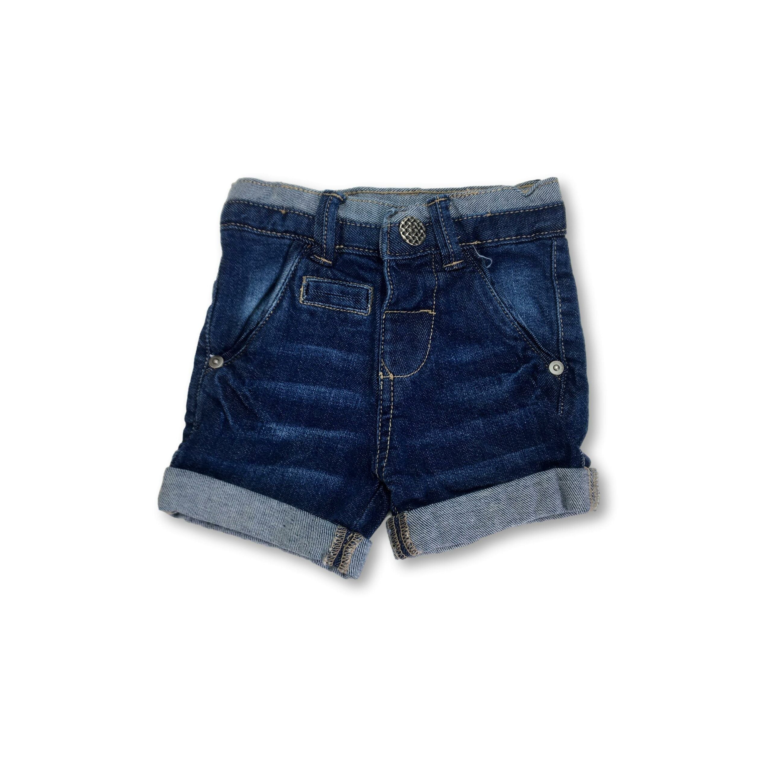 1-3M Dark Blue Denim Cuffed Shorts - Woolworths