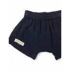 0-3M Black Cotton Muslin Harem Shorts - Carter & Me