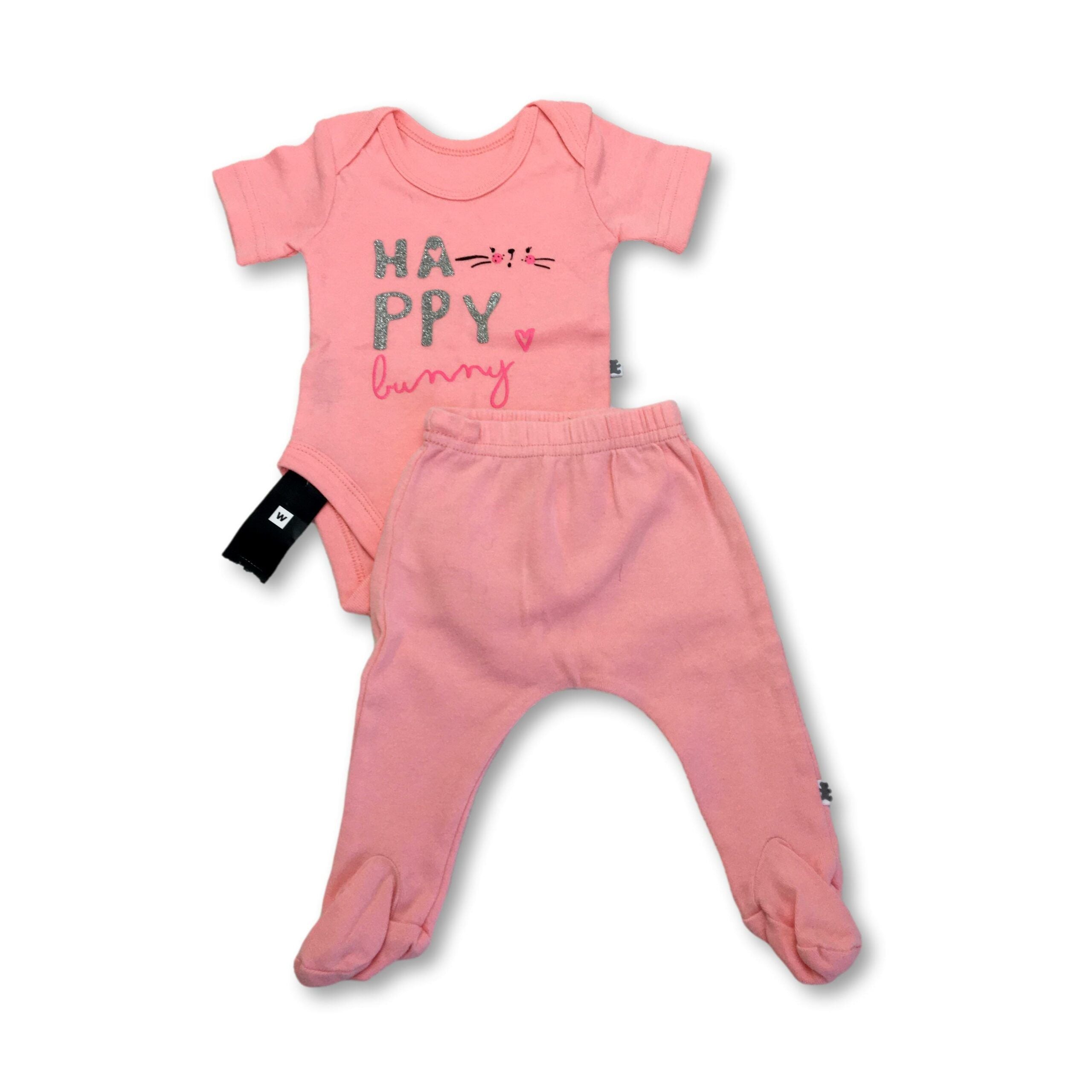 *NEW* Newborn Coral Bunny Summer Bodysuit & Leggings - Woolworths