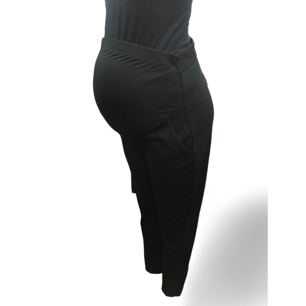 UK 14 - Black Straight Viscose Maternity Work Pants - Seraphine