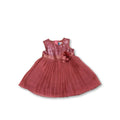 3-6M Pink Sequin Pleated Chiffon Dress - Ackermans