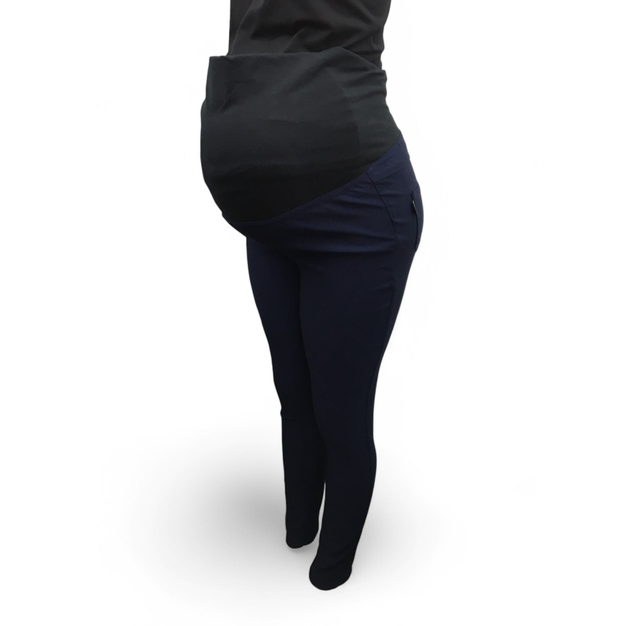 Size 38 - Dark Blue Skinny Maternity Work Pants - Cherry Melon