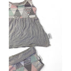 3-6M Grey Pastel Strappy Peplum Top & Bloomer - Pikkie Kids Baby Wear