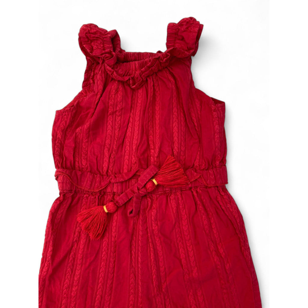 6-12M Red Sleeveless Easy Waist Jumpsuit - Cuddlesome