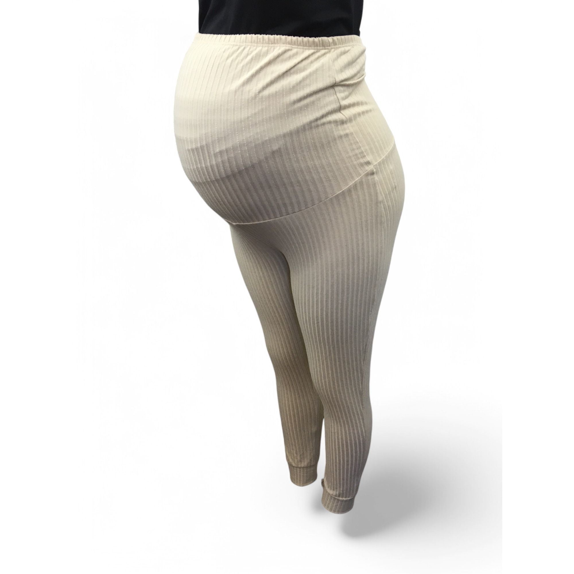 Size 10 - Beige Ribbed Maternity Jogger Leggings - Superbalist