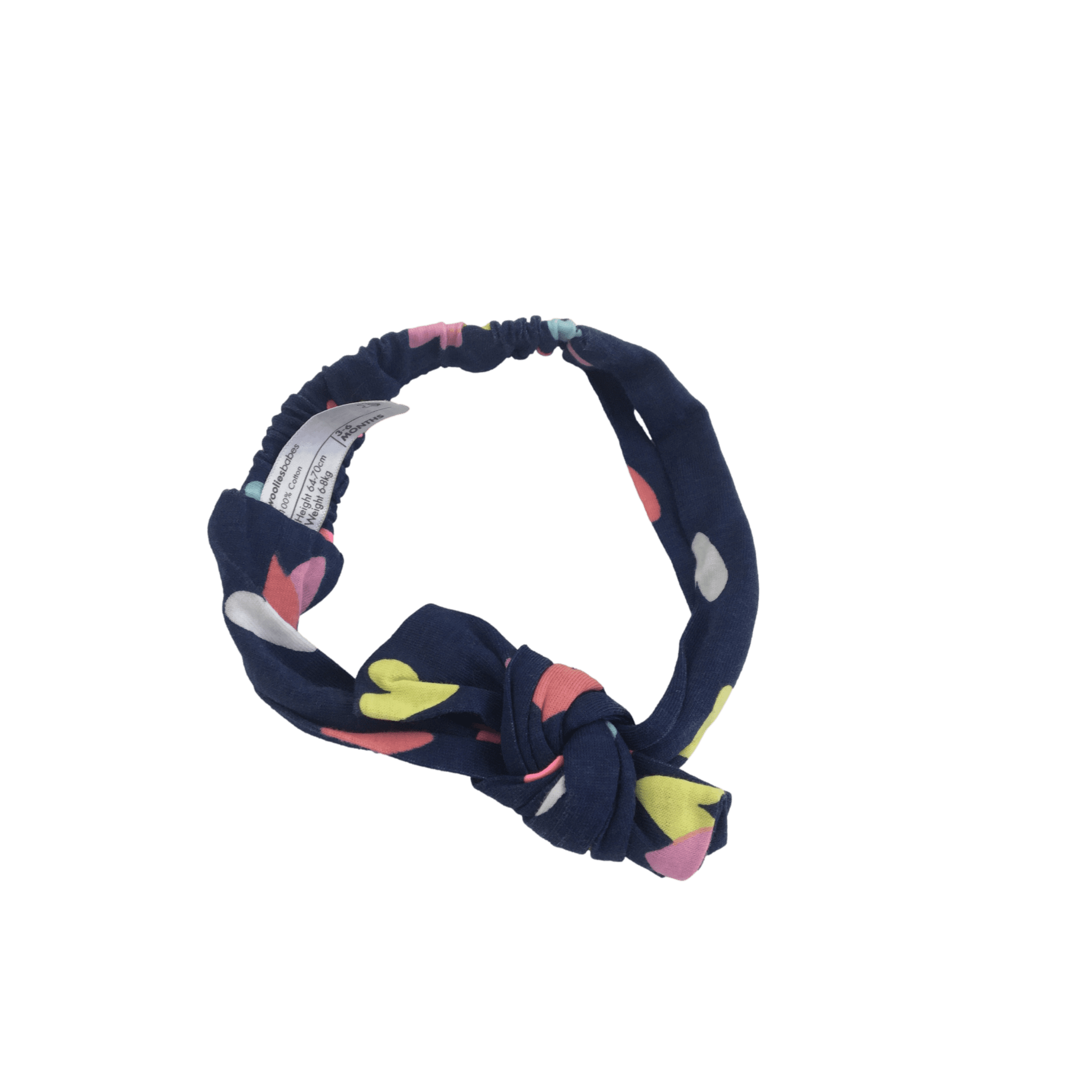 3-6M Navy Heart Bow Headband - Woolworths
