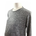 Large - Grey Soft Knit Sweater With Chiffon Details - Cherry Melon