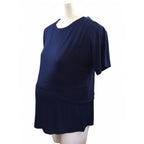 Large - Dark Blue Maternity & Nursing Tulip Top - Aneenhenze