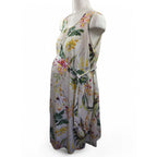 Size 36 - Cream Floral Viscose Belted Sleeveless Maternity Dress - Cherry Melon