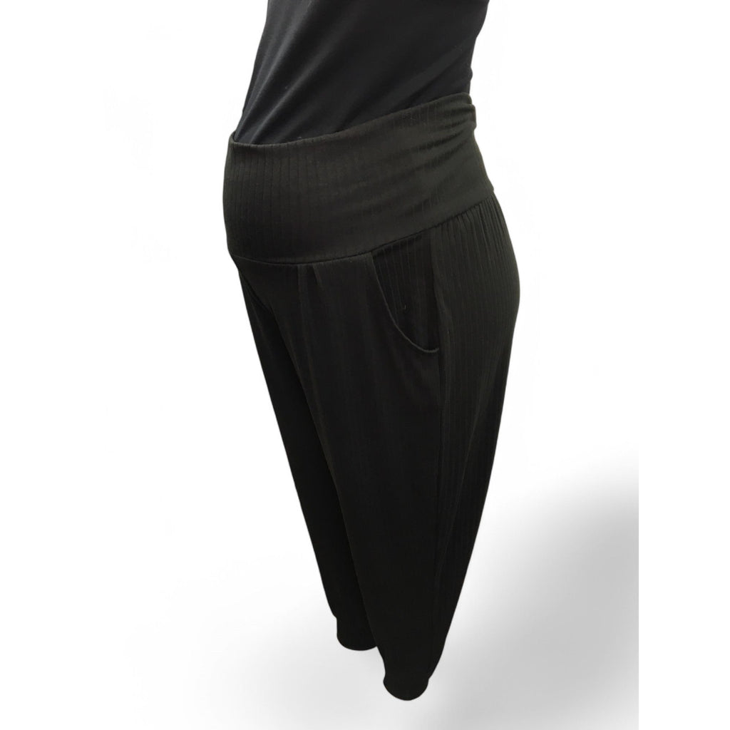 Large - Black Ribbed Lounge Pants - Aneenhenze