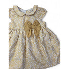 US 9-12M Cream & Gold Floral Brocade Dress - H&M