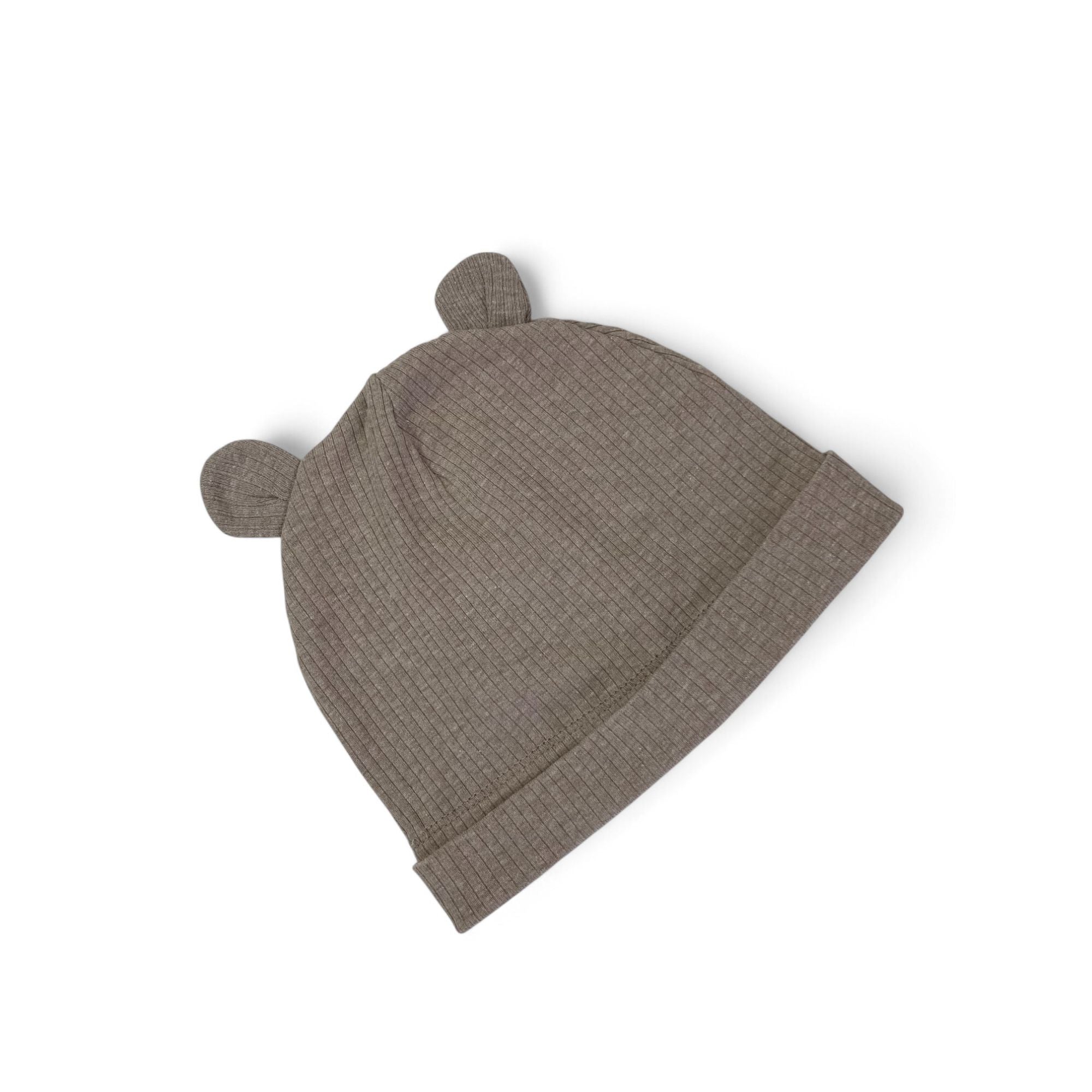 US 9-12M Beige Ribbed Ear Beanie - H&M