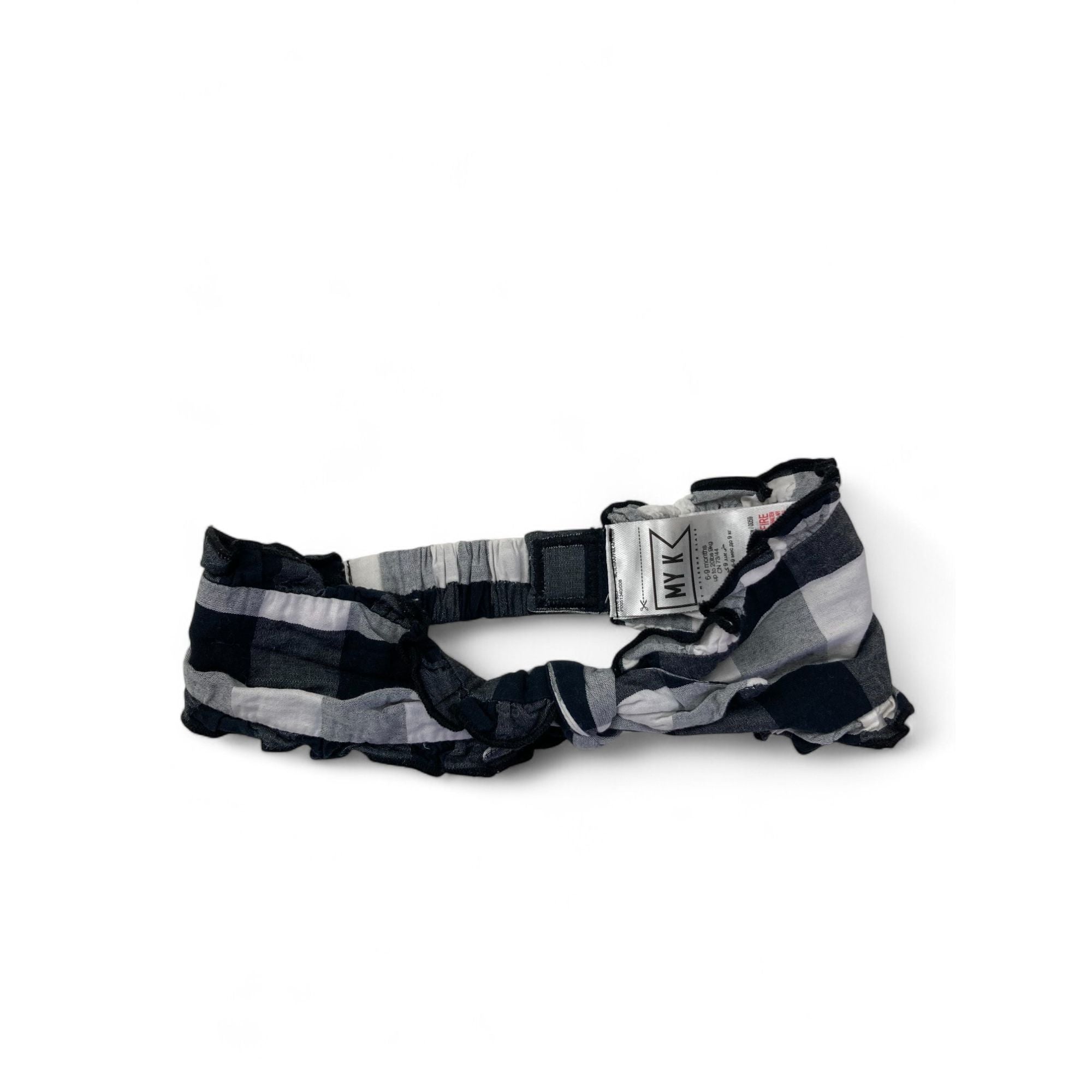 6-9M Black & White Gingham Bow Headband - Myleene Klass