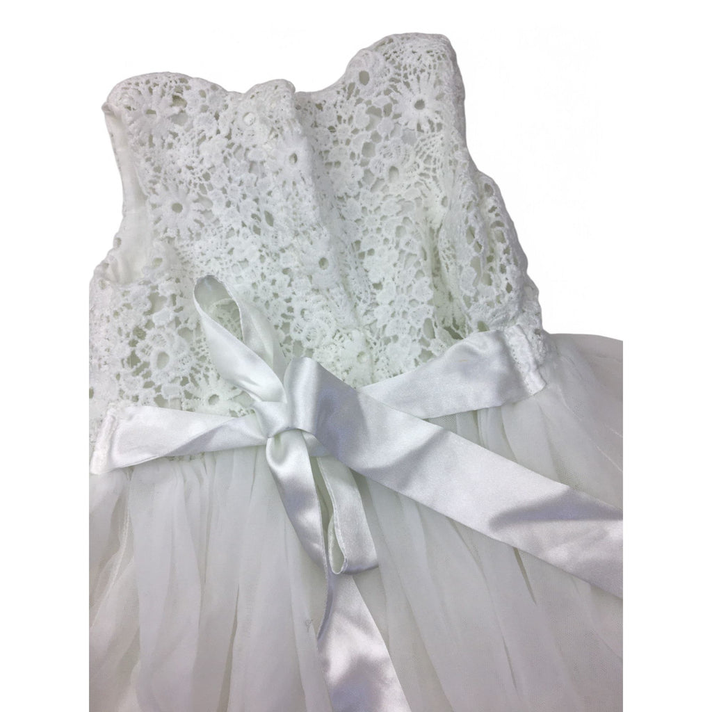 3-6M White Crochet & Tulle Dress - Jet