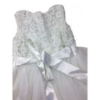 3-6M White Crochet & Tulle Dress - Jet