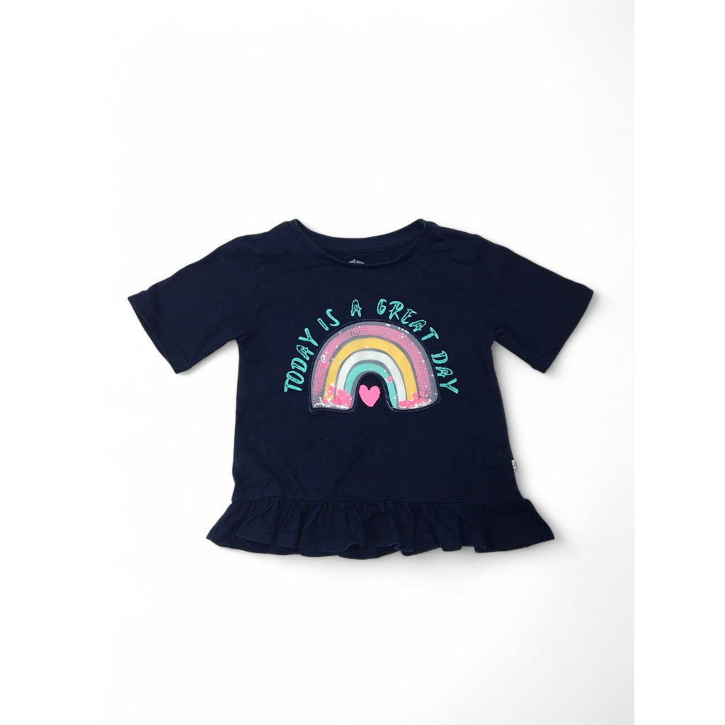 6-12M Navy Blue Rainbow Shaker Peplum Top - Woolworths