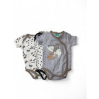 0-3M Grey, White & Beige Animal Bodysuits - Ackermans