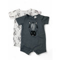 0-3M Grey & White Zebra Rompers - Tiny Tots