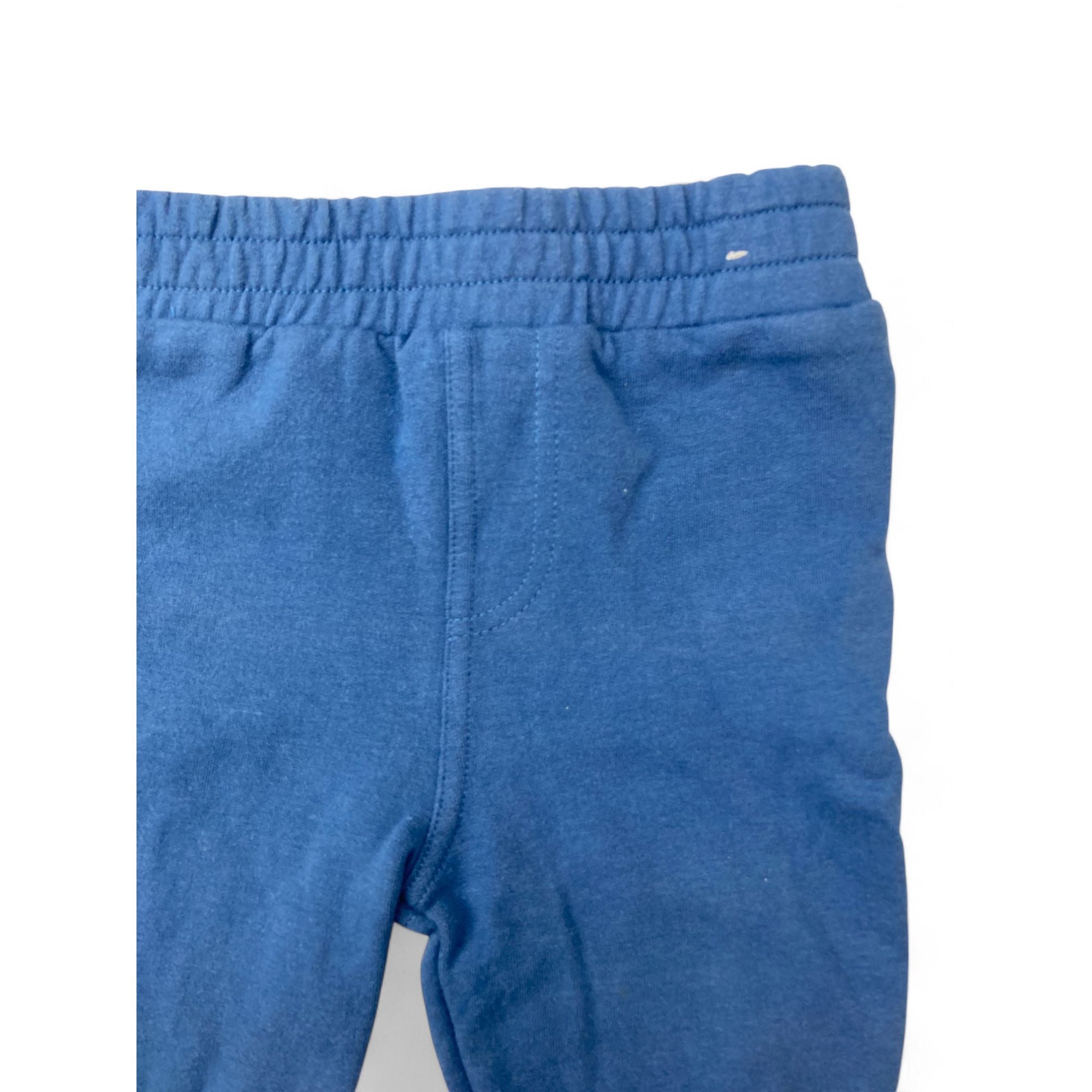 0-3M Blue Soft Cotton Track Pants - Cotton On