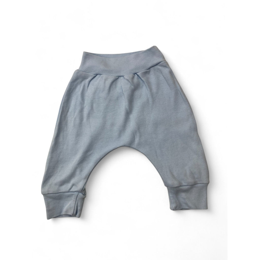 0-3M Light Blue Cuffed Harem Leggings