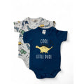 Newborn Navy Blue & Grey Dinosaur Bodysuits - Tiny Tots