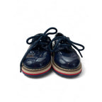 Size EUR 20 - Navy Blue Quilted Patent Pleather Platform Oxfords - Zara