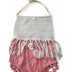 9-12M Cream & Pink Halter Romper
