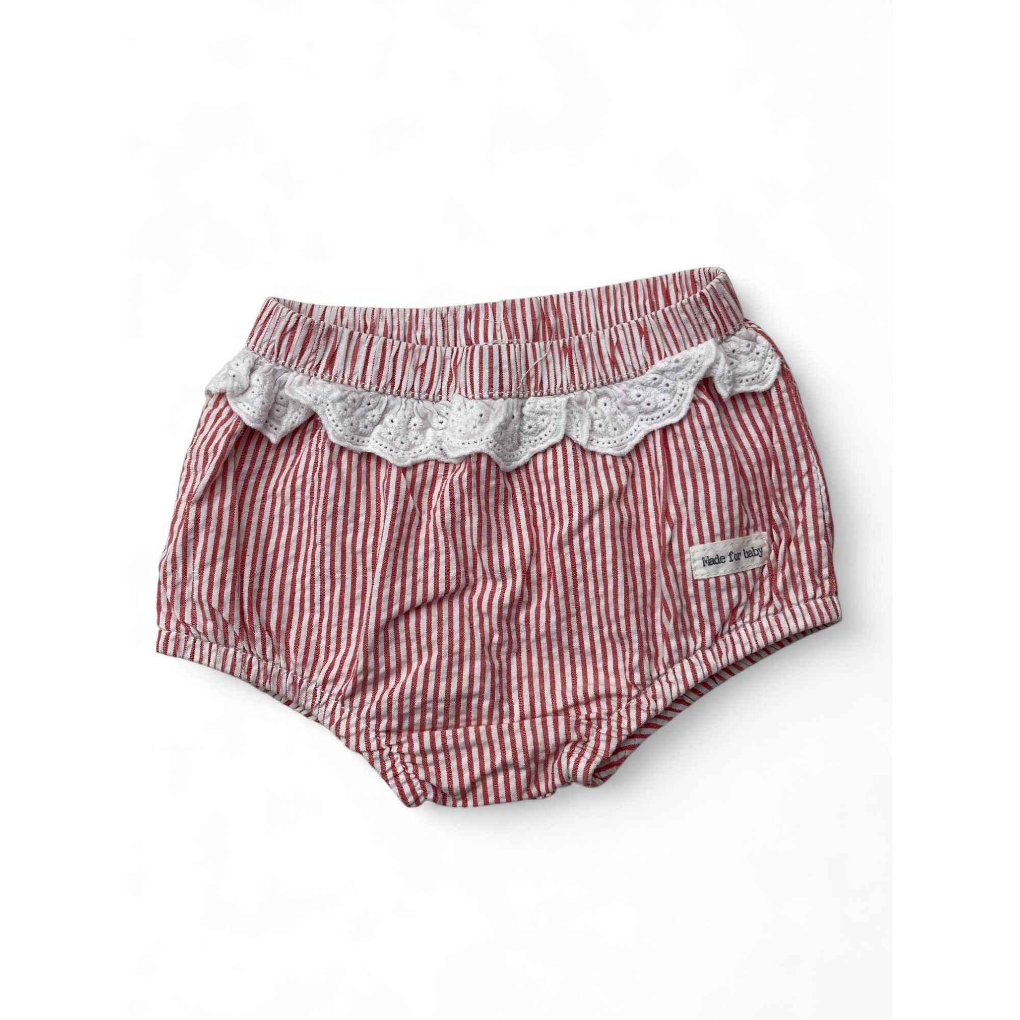 3-6M Red & White Stripe Frill Bloomer - Clicks