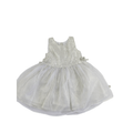 3-6M White & Gold Stripe Organza Dress - Woolworths