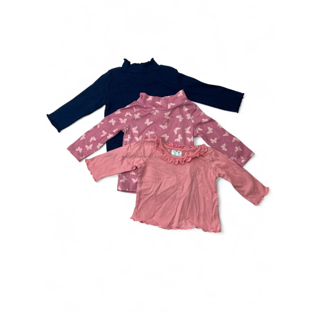 0-3M Pink & Navy Tops - Cuddlesome