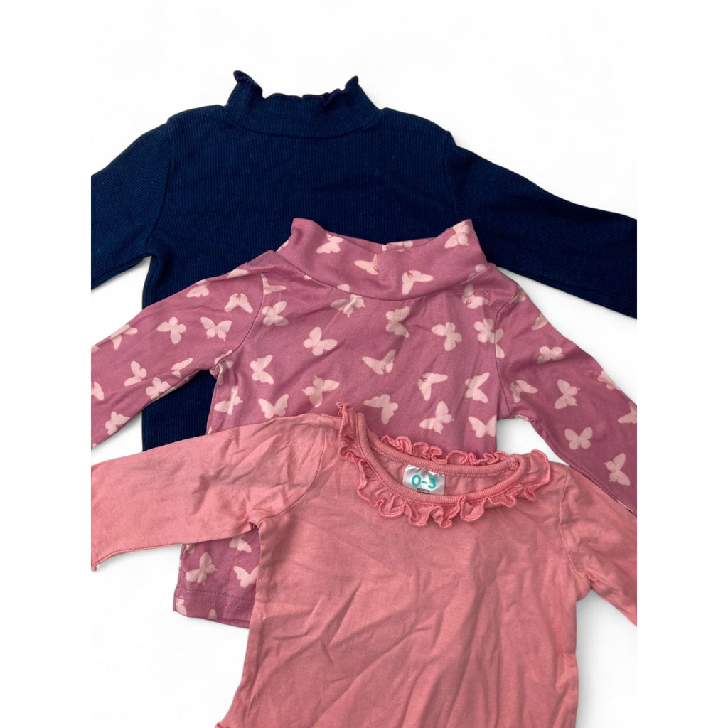 0-3M Pink & Navy Tops - Cuddlesome