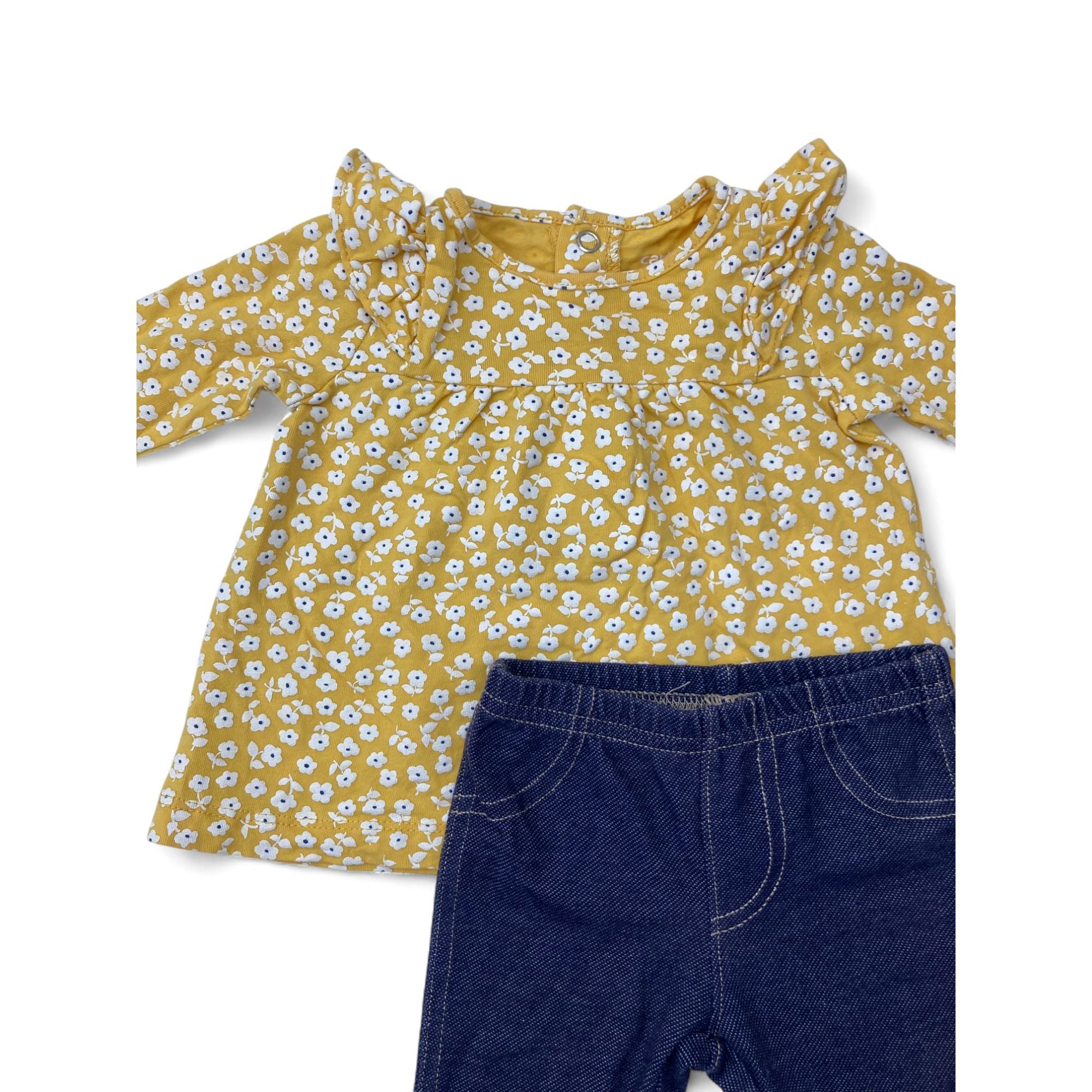 3M Yellow Daisy Tunic Top & Jeggings - Carter's