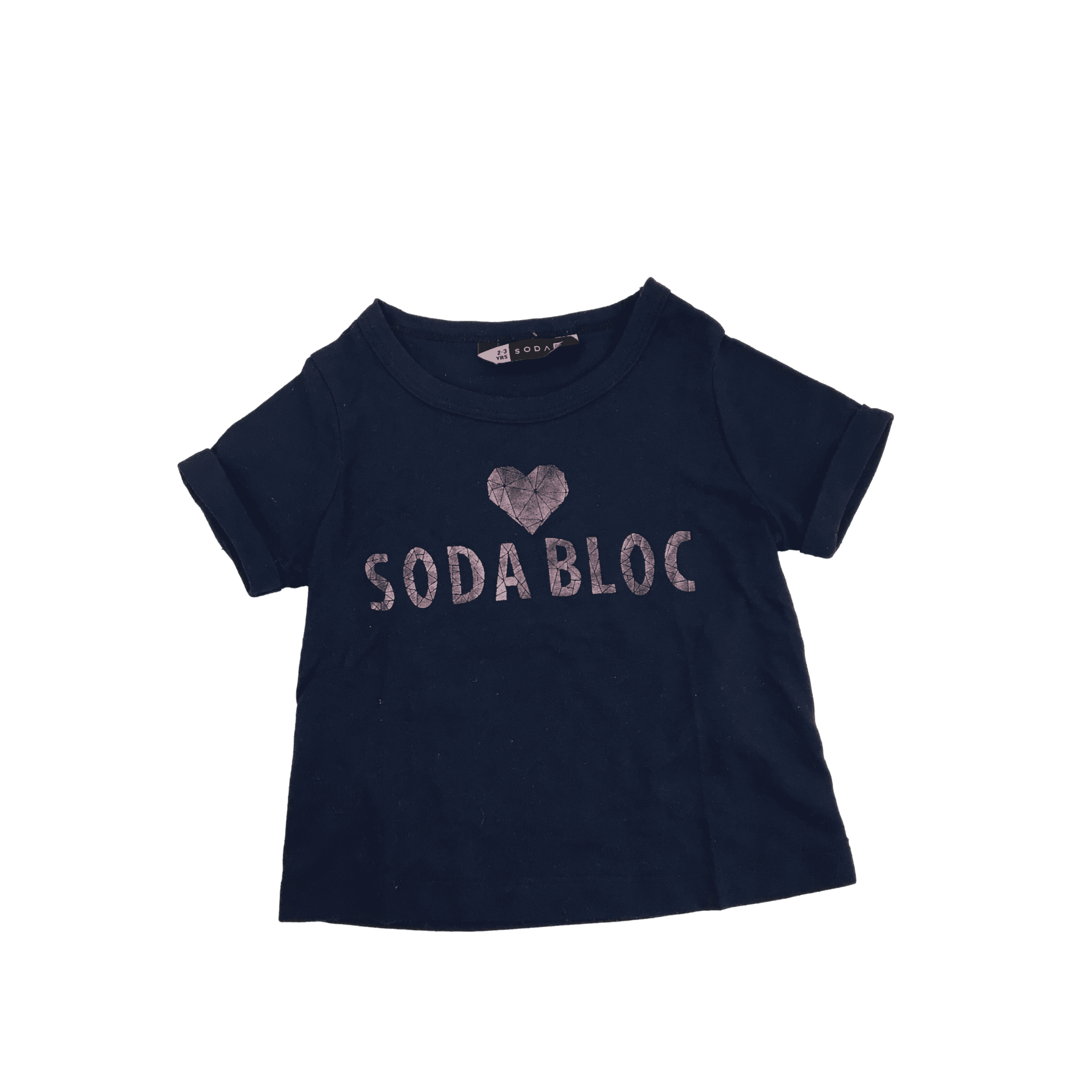 2-3Y Navy & Rose Gold Logo Long Sleeve T Shirt - Soda Bloc