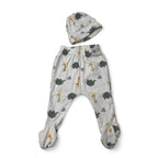1-3M Cream Animal Footed Leggings & Beanie - Woolworths