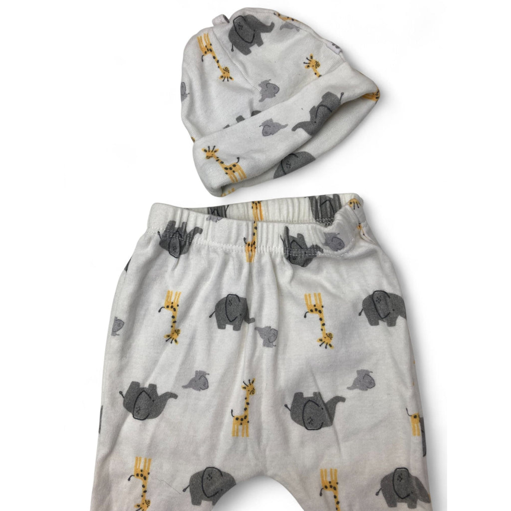1-3M Cream Animal Footed Leggings & Beanie - Woolworths