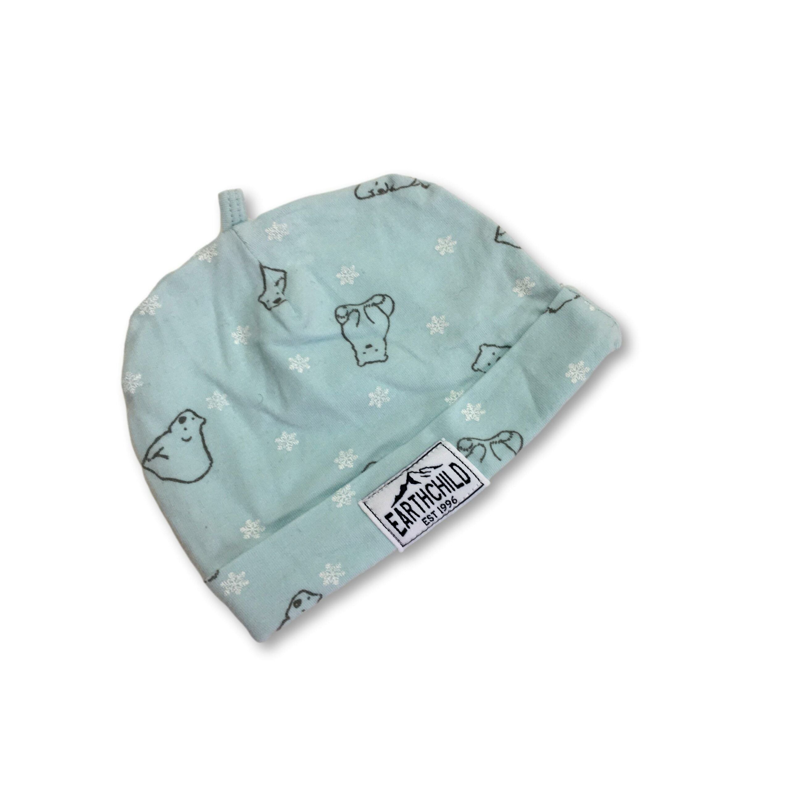 0-3M< Light Blue Polar Bear Beanie - Earthchild